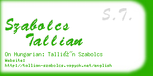 szabolcs tallian business card